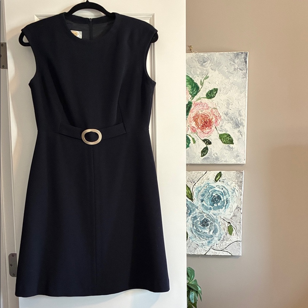 Talbots Elegant Black Mini Dress with Buckle. So stylish with boots! Never worn